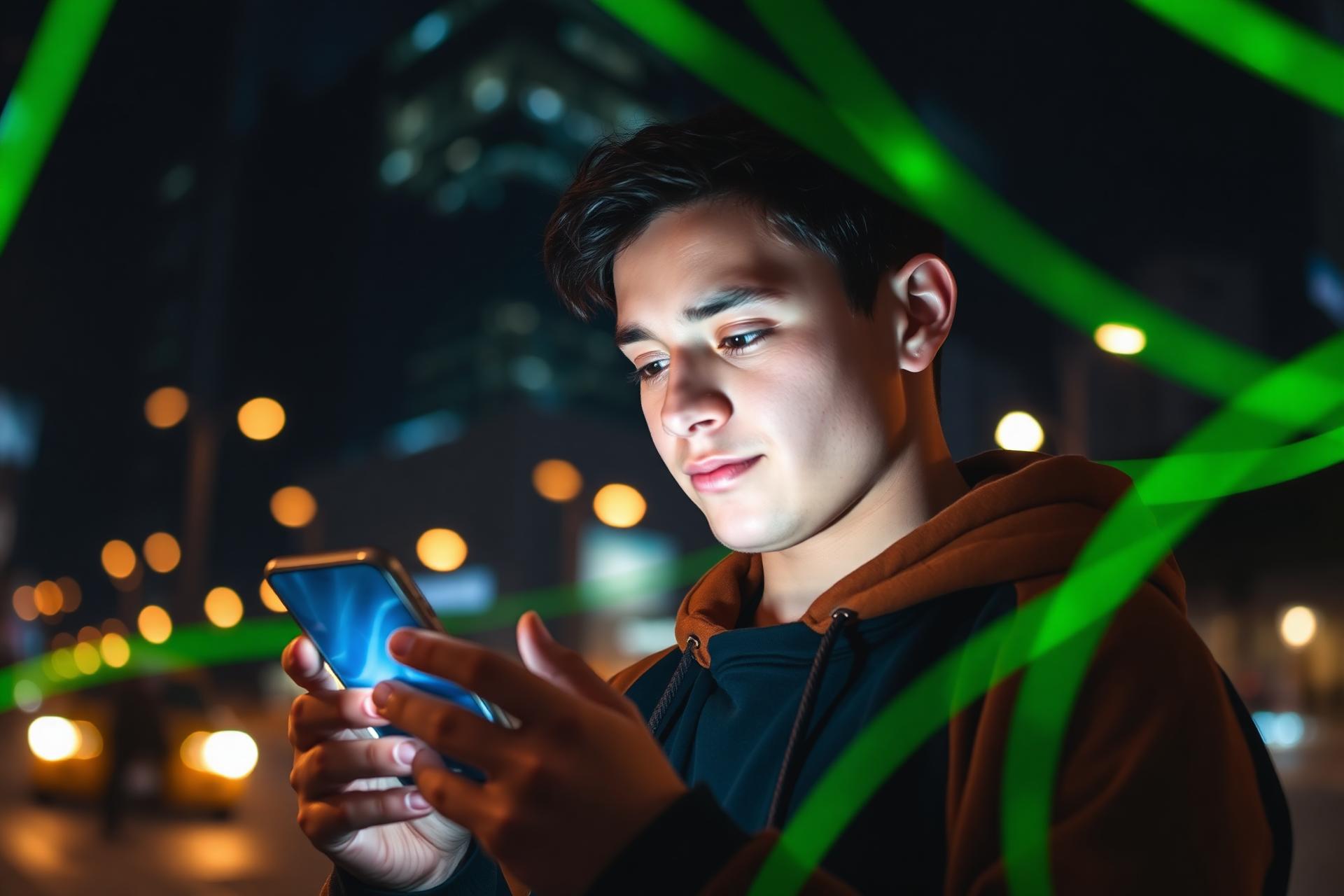 Pessoa navegando na internet pelo celular com conexão EMPYRA